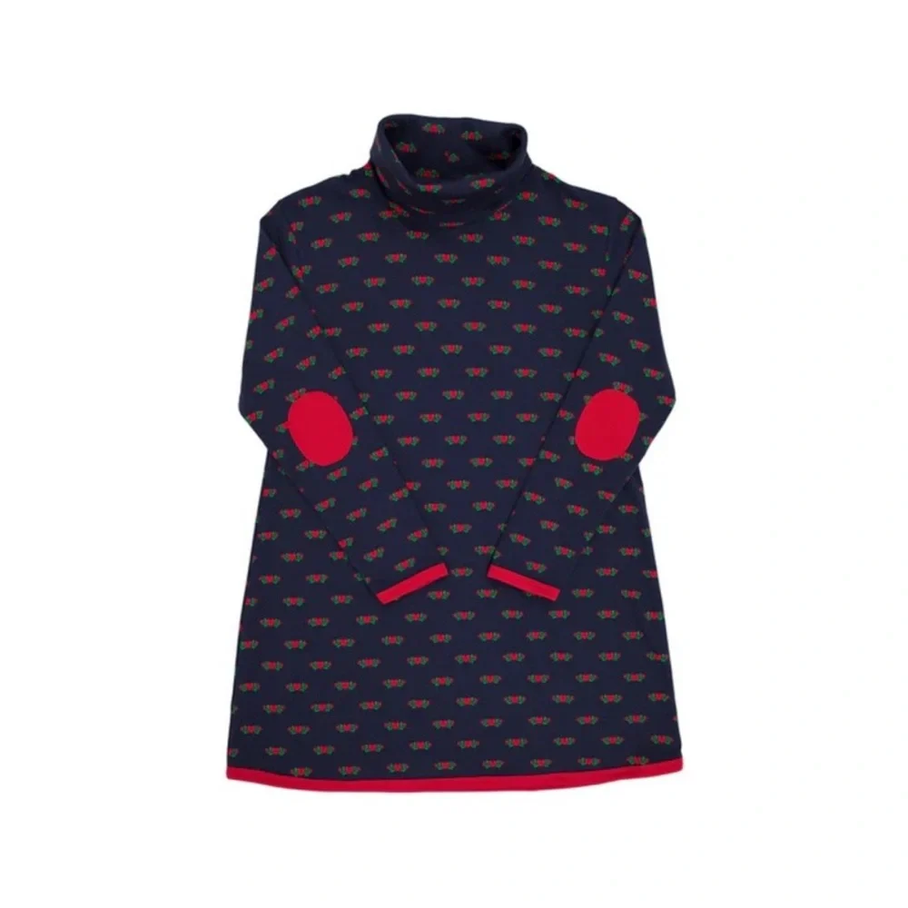 The Beaufort Bonnet Co. Navy Red Tatum’s Turtleneck Dress TBBC Girls Size 10